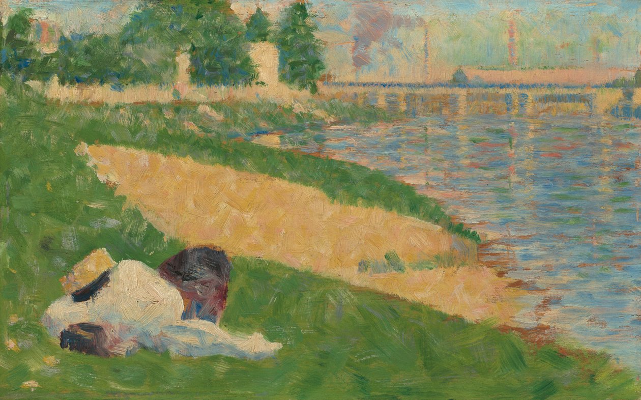 La Senna con Vestiti sulla Riva (Studio per "Bagnanti ad Asnières") da Georges Seurat