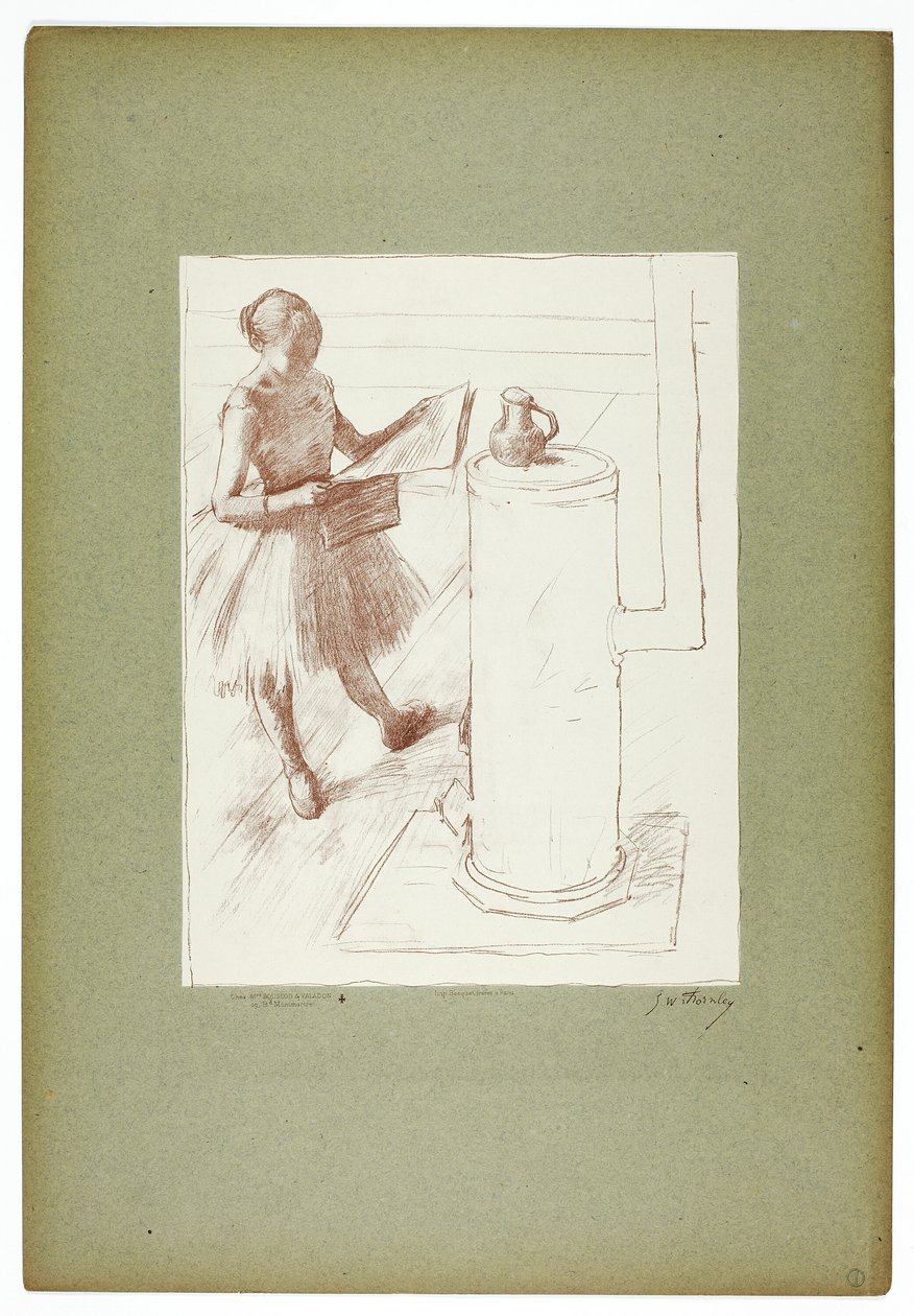 Ballerina vicino alla stufa da Georges William Thornley