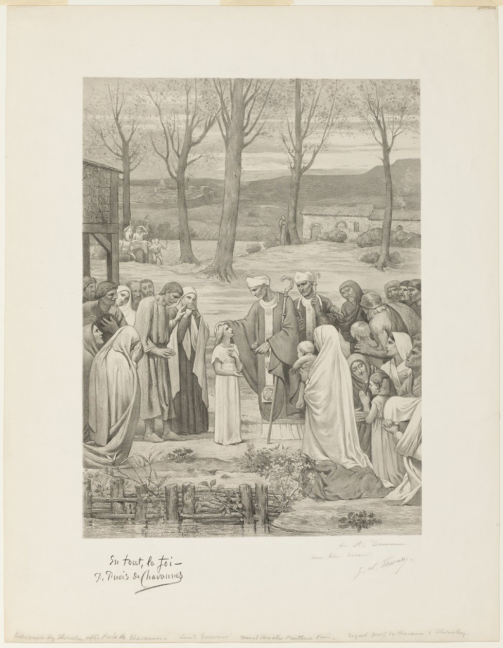 Vita pastorale di Santa Geneviève (pannello centrale) da Georges William Thornley