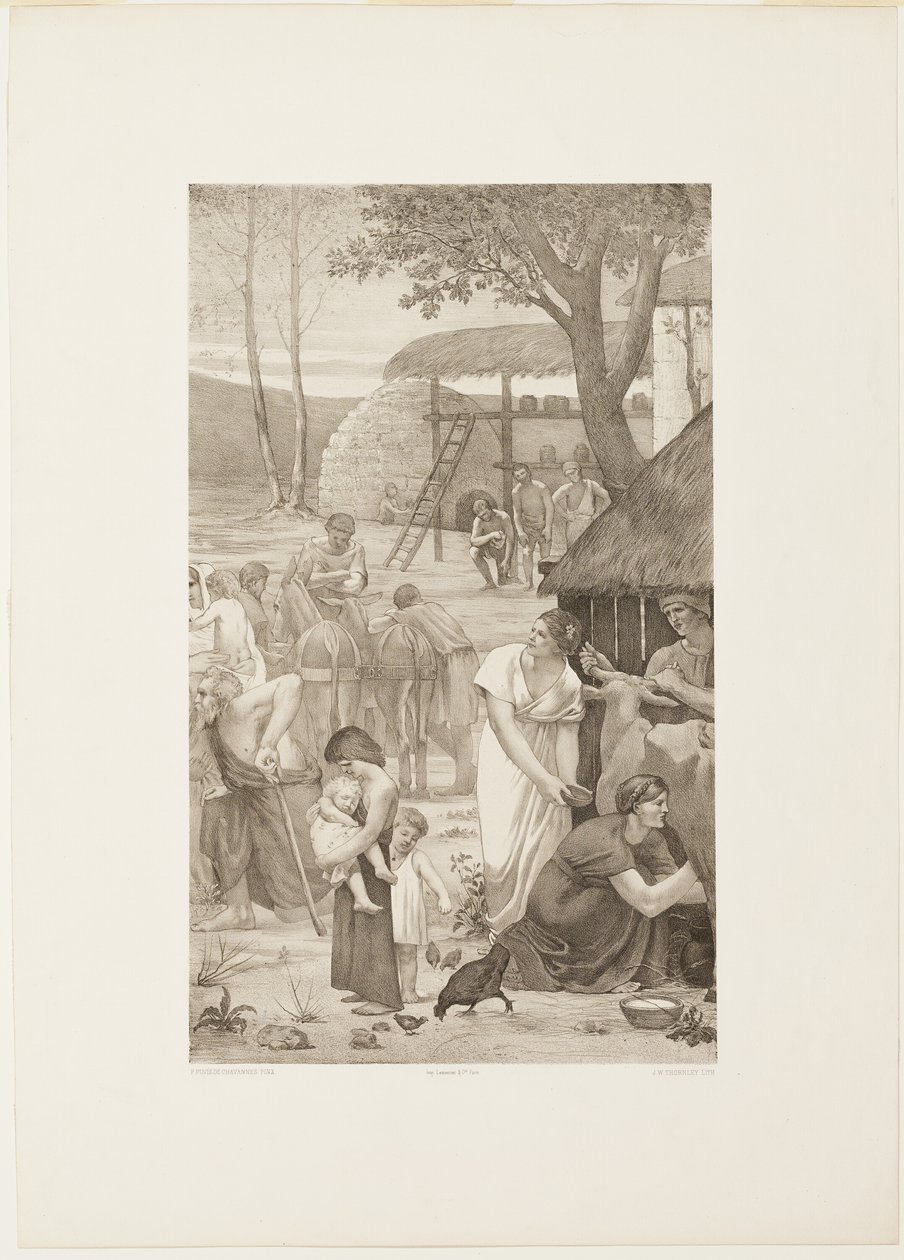 Vita pastorale di Santa Geneviève (pannello destro) da Georges William Thornley
