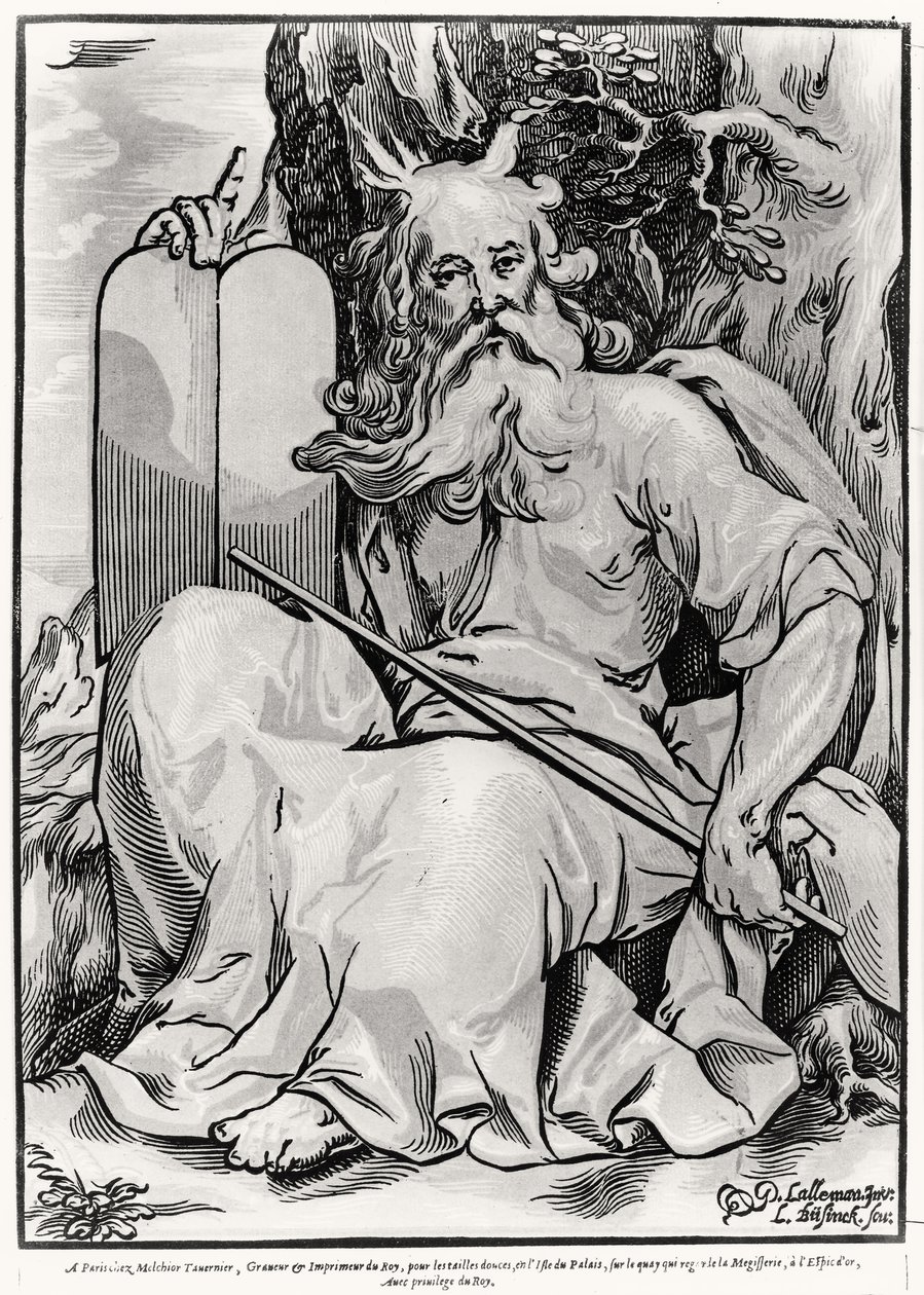 Mosè, inciso da Ludwig Businck (c.1590-dopo 1630) da Georges after Lallemand