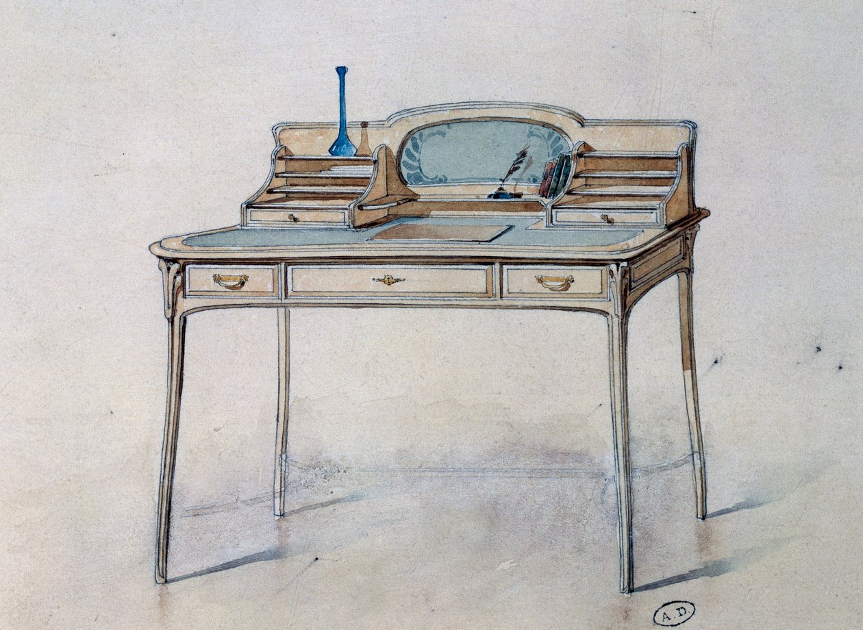 Disegno per una scrivania Art Nouveau per signore per Bing Atelier, c.1900 da Georges de Feure