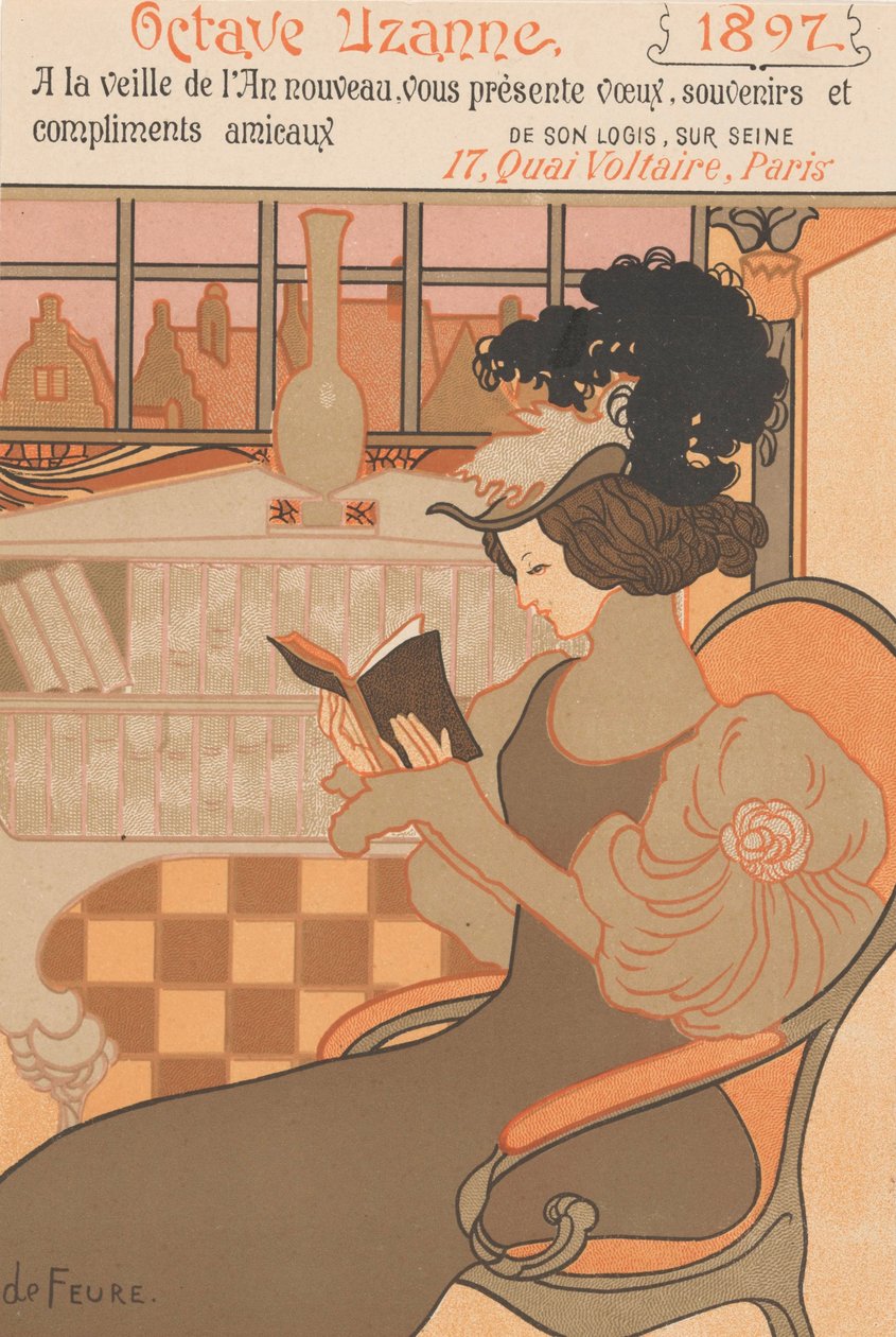 Auguri di Capodanno per il 1897 da Octave Uzanne, 1896 da Georges de Feure