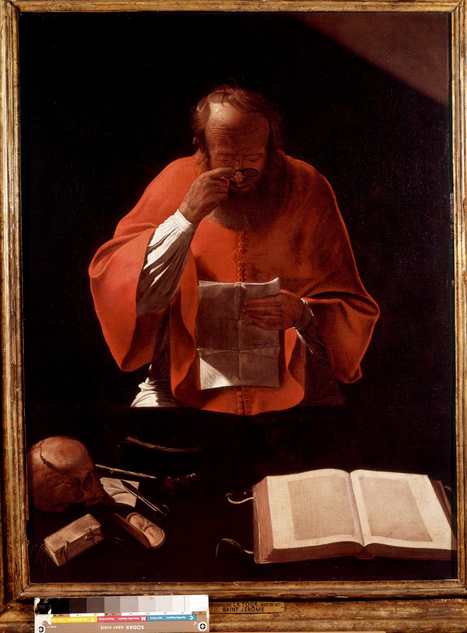 Rappresentazione di San Girolamo che legge da Georges de La Tour