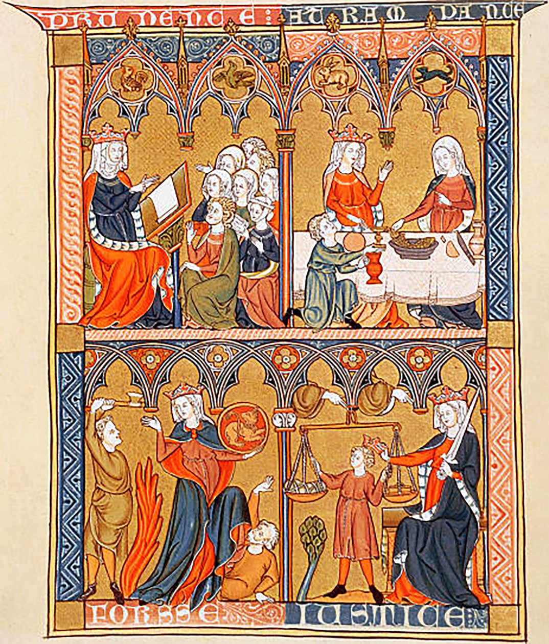 4 Virtù cardinali da Somme le Roi del domenicano Frate Laurent, 1290-1300 circa (48292049006) da Georgia Levan Ramishvili from Tbilisi
