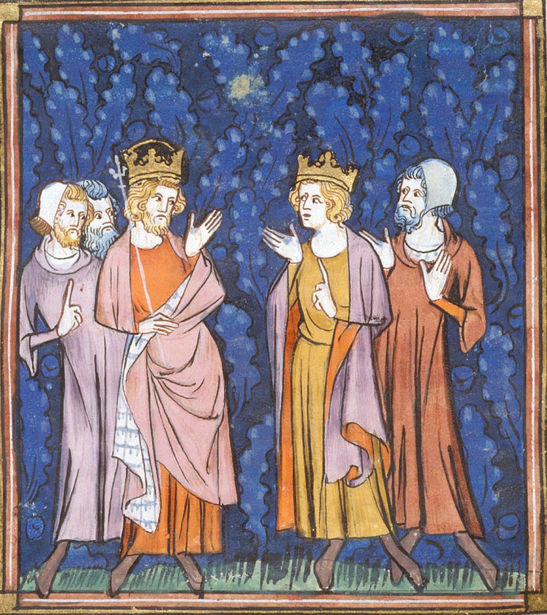 Carlo Magno in consiglio, da Chroniques de France ou de St Denis, XIV secolo (22528527080) da Georgia Levan Ramishvili from Tbilisi