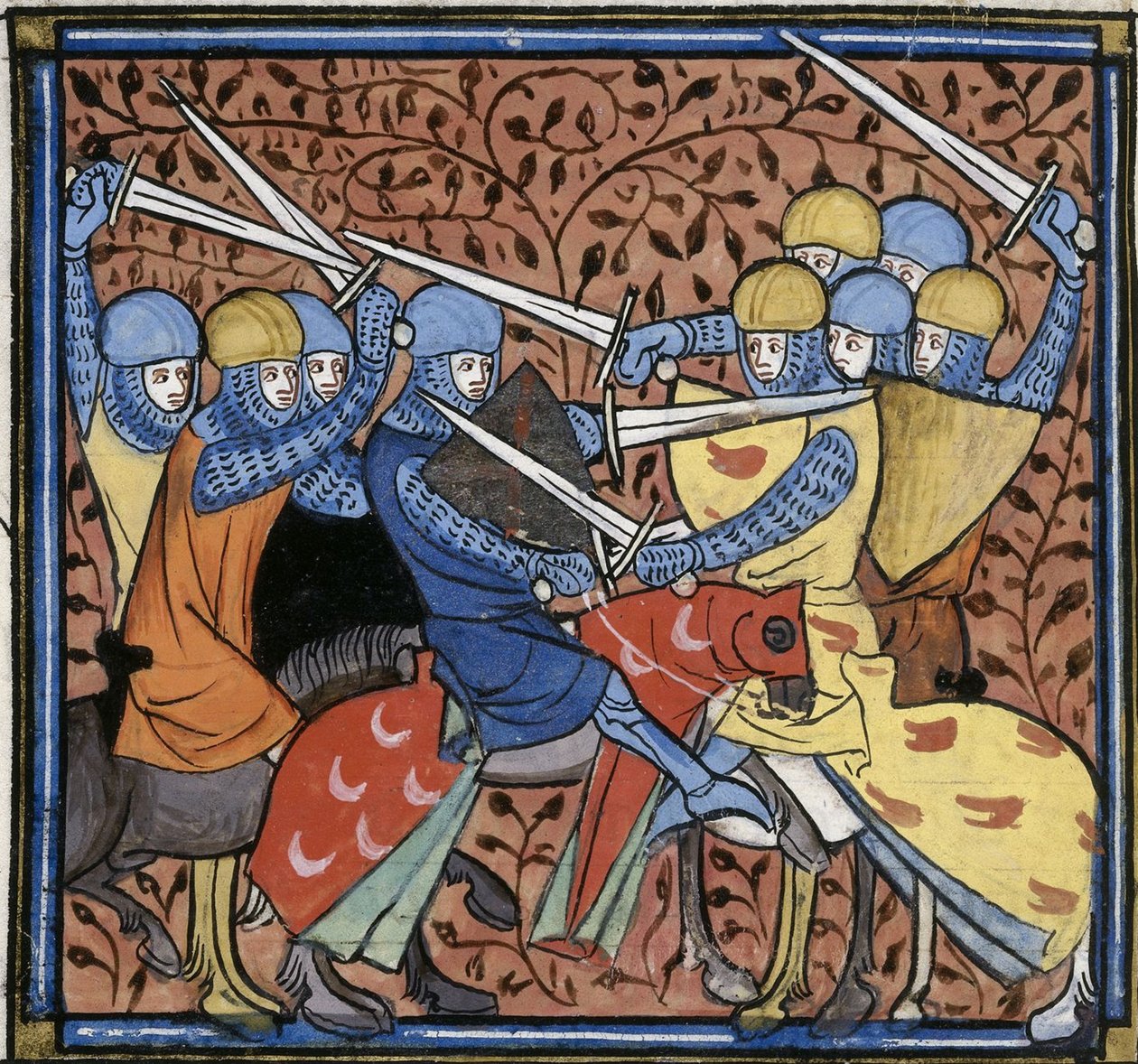Ebroino che sconfigge gli Austrasiani, da Les Grandes chroniques de France, Royal 16 G VI f.114v, 1332-1350 circa (22528516520) da Georgia Levan Ramishvili from Tbilisi