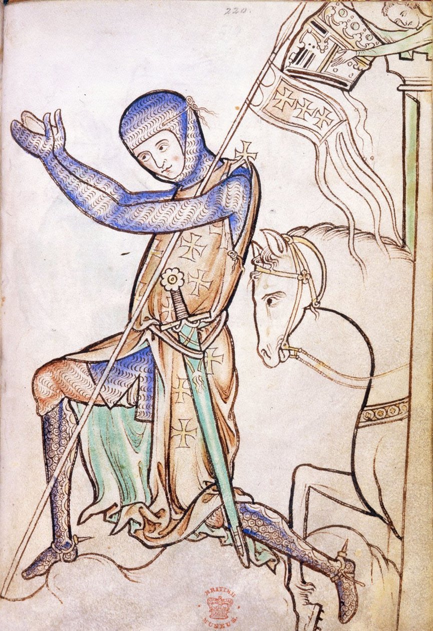 Cavaliere inginocchiato dal Salterio di Westminster, XIII secolo (29372750322) da Georgia Levan Ramishvili from Tbilisi