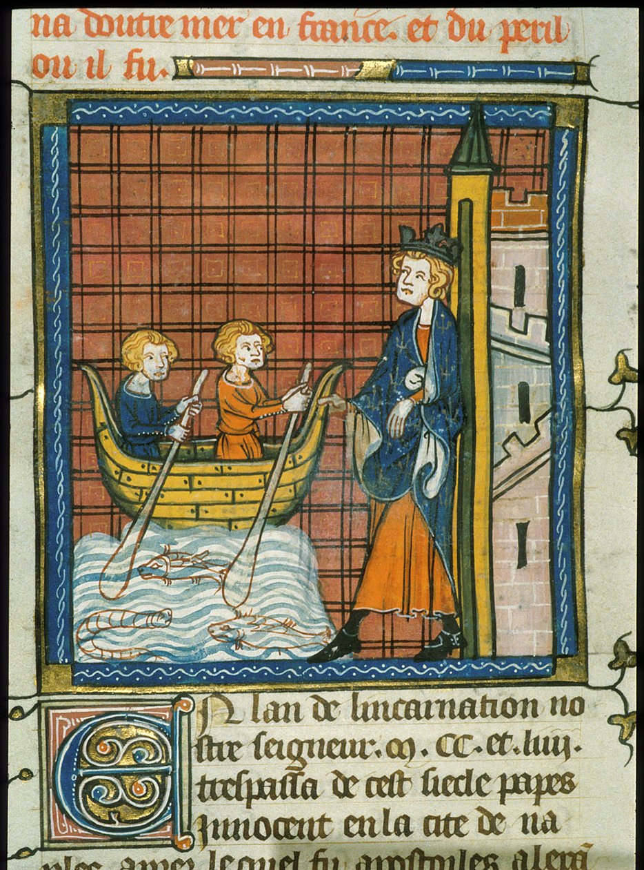 Luigi IX in navigazione verso la Francia, da Chroniques de France ou de St Denis, XIV secolo (22093703934) da Georgia Levan Ramishvili from Tbilisi