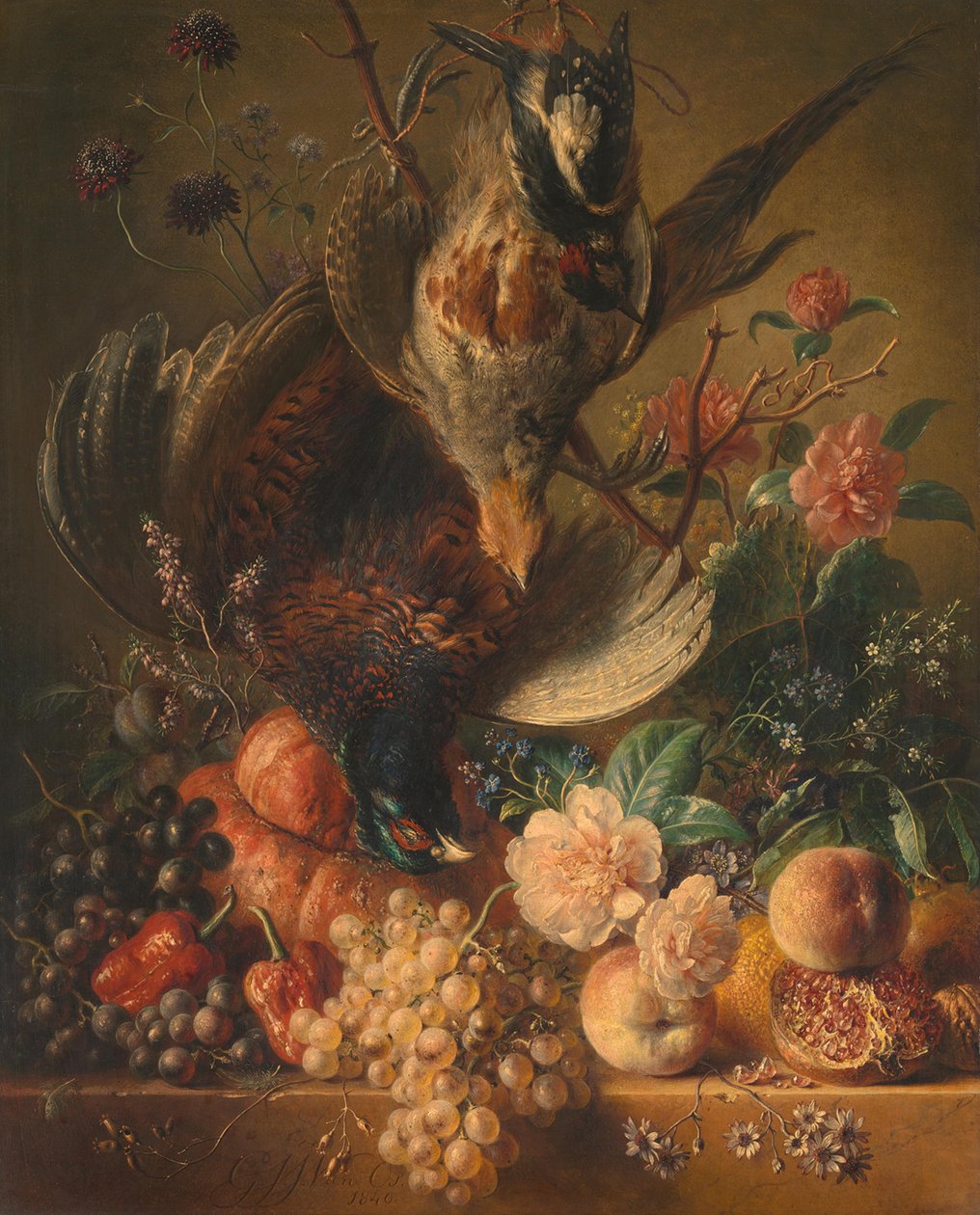 Fiori e pollame da Georgius Jacobus Johannes van Os