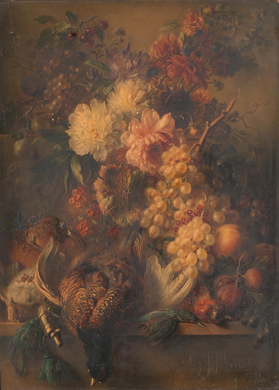 Uccelli e frutti da Georgius Jacobus Johannes van Os