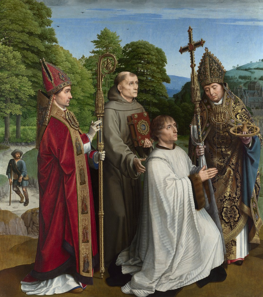 Canonico Bernardijn Salviati e tre santi da Gerard David