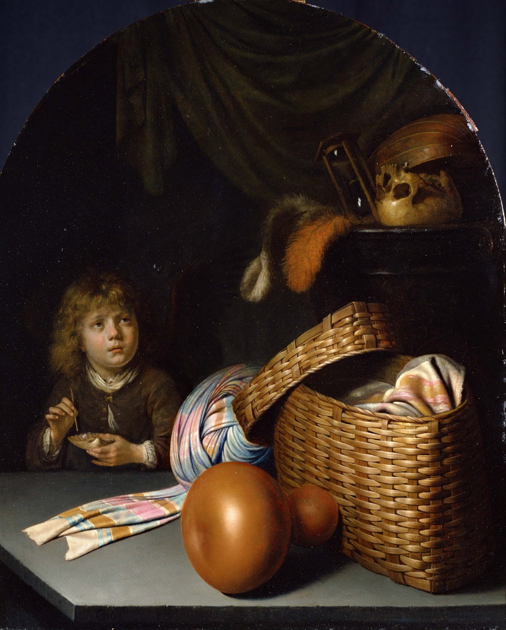Natura morta con ragazzo che soffia bolle di sapone da Gerrit Dou