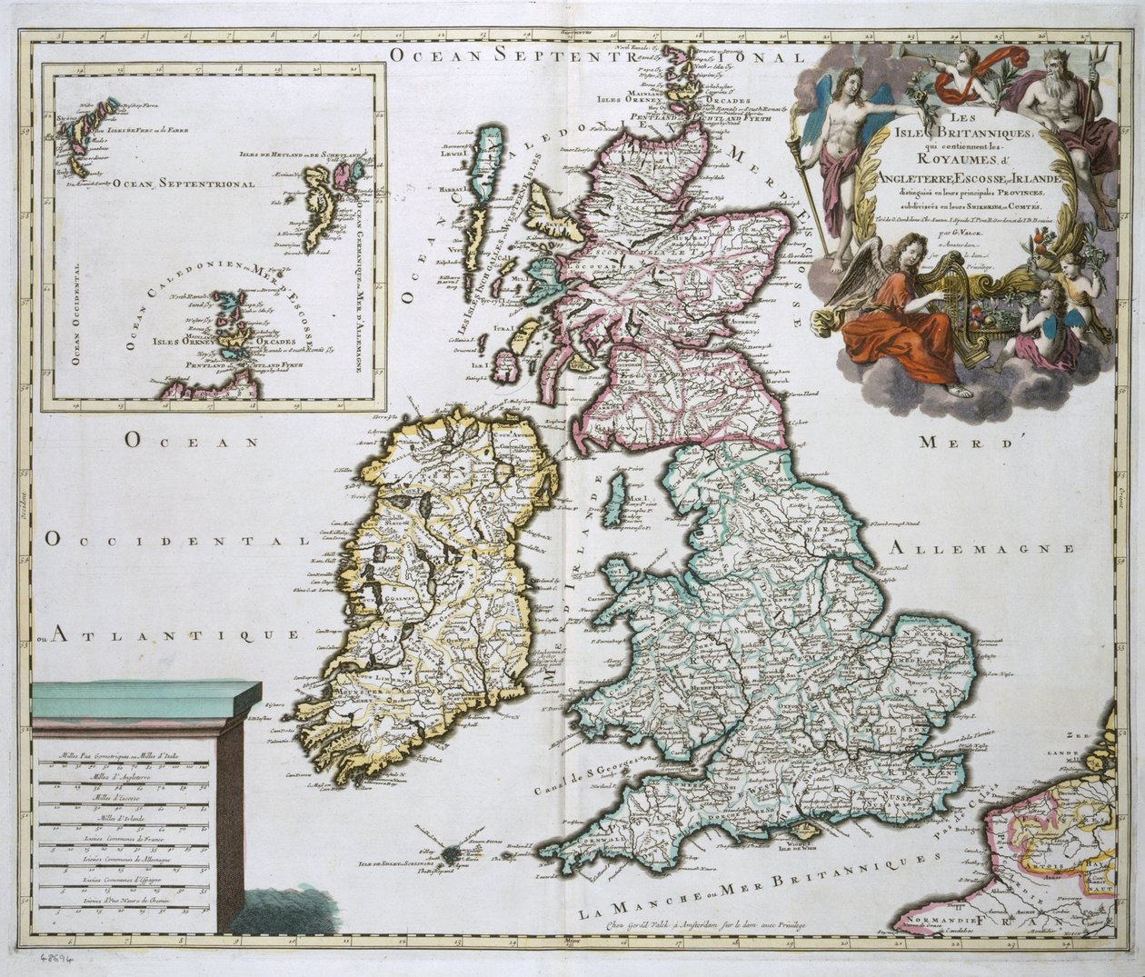 Mappa di Gran Bretagna e Irlanda da Gerard Valck