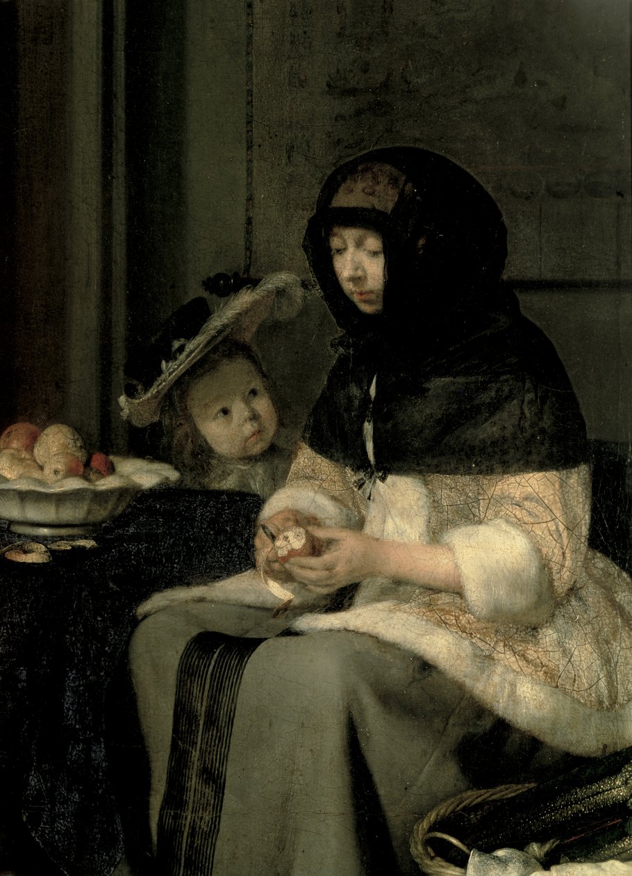 Il pelatore di mele, 1660 (dettaglio) da Gerard ter Borch