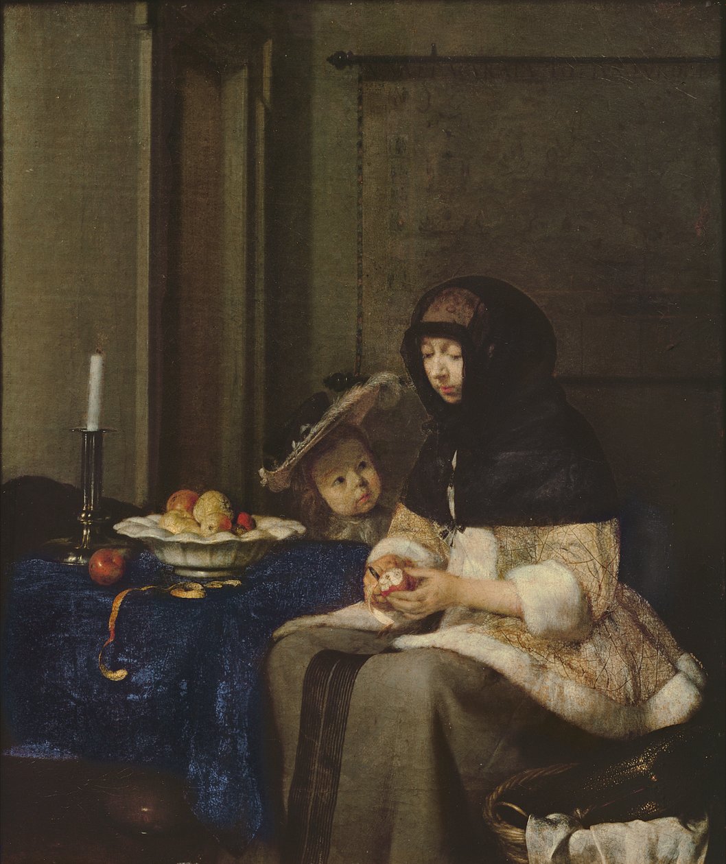 Donna che sbuccia mele, c.1660 da Gerard ter Borch