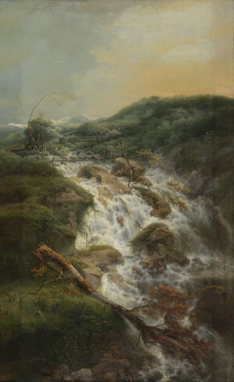 Paesaggio svizzero con cascata da Gerard van Nijmegen