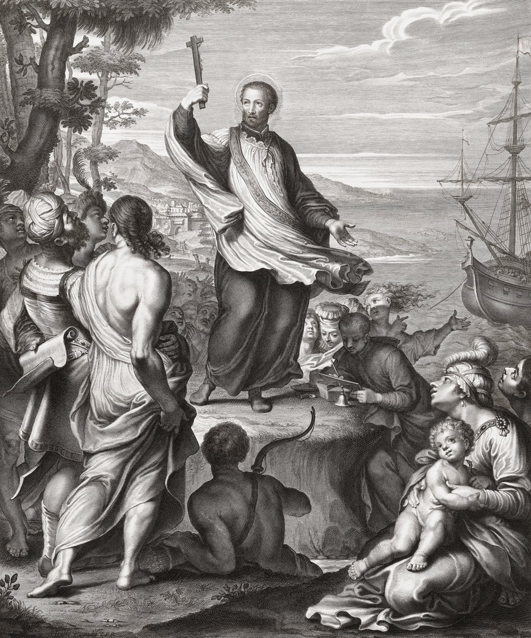 San Francesco Saverio predica da Gerard (after) Edelinck