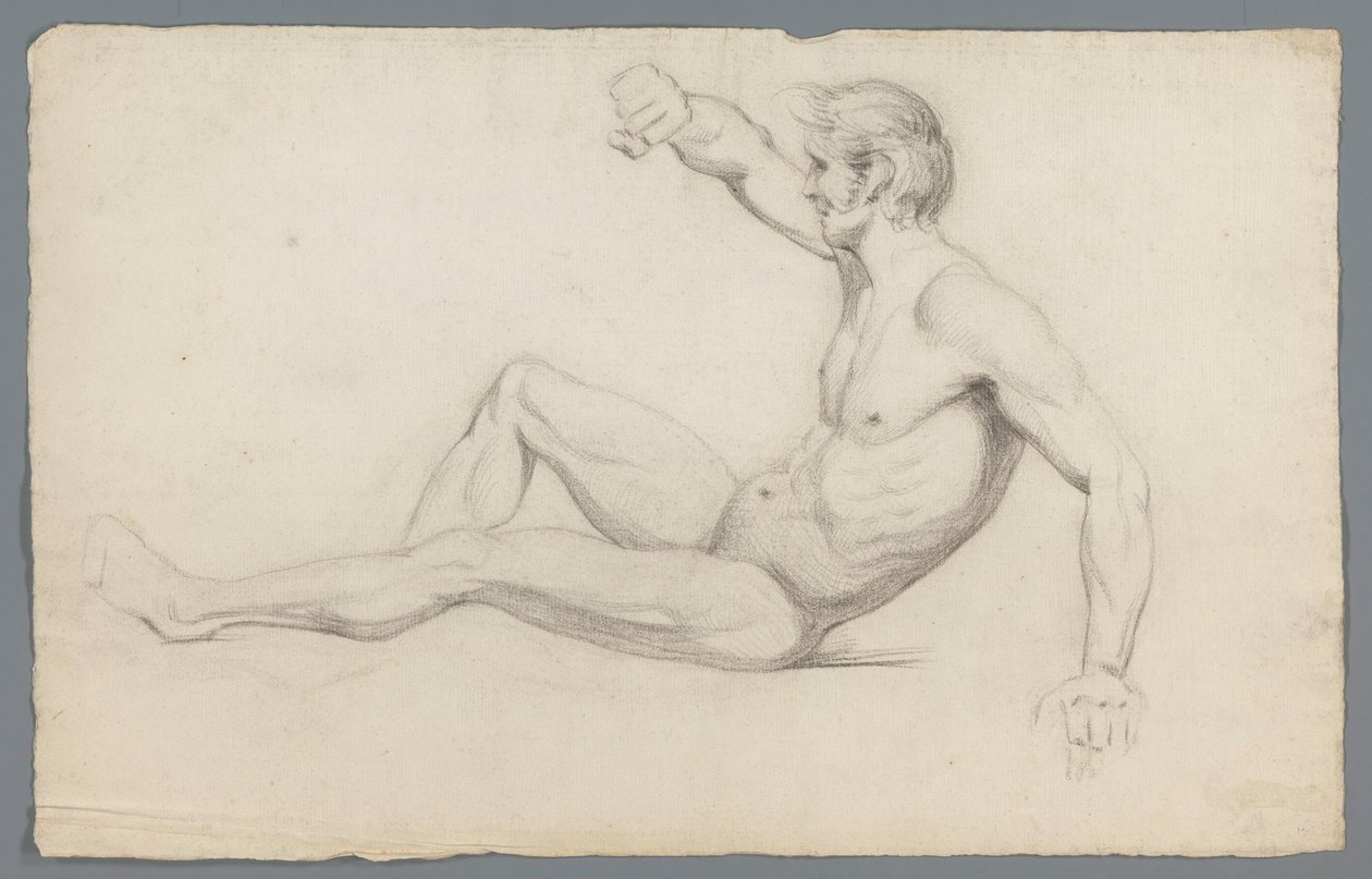 Nudo maschile seduto, con braccio alzato da Gerard Allebé