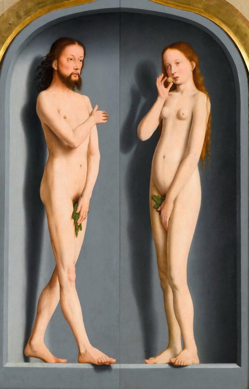 Adamo ed Eva Trittico della famiglia Sedano, pannelli esterni da Gerard David