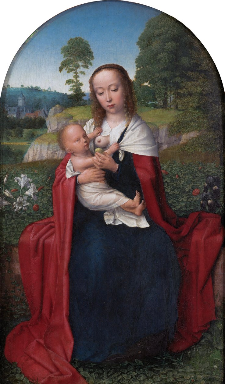 Olandese: Maria e bambino seduti in un paesaggio Vergine e bambino in un paesaggio da Gerard David