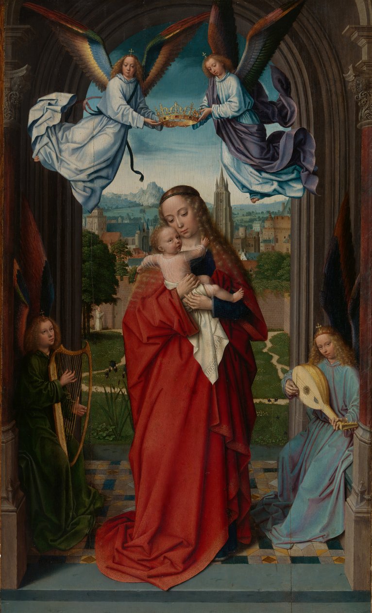 Vergine e Bambino con quattro angeli da Gerard David