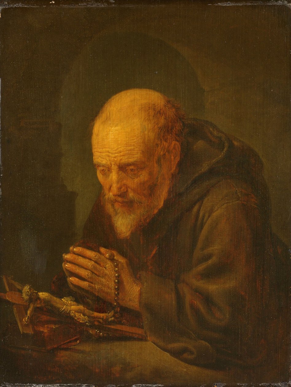 Un eremita in preghiera da Gerrit Dou