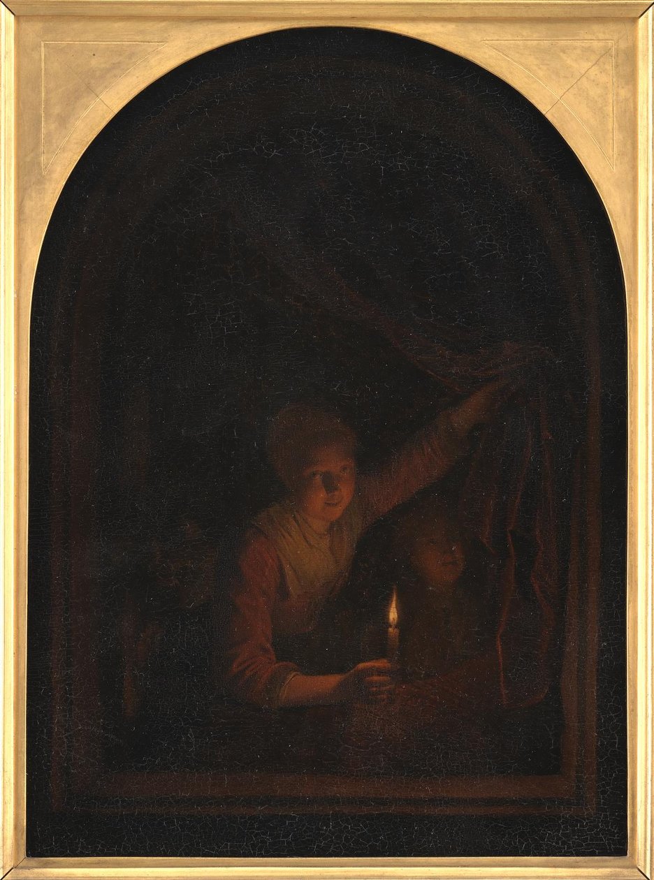 Ragazza con una candela da Gerrit Dou