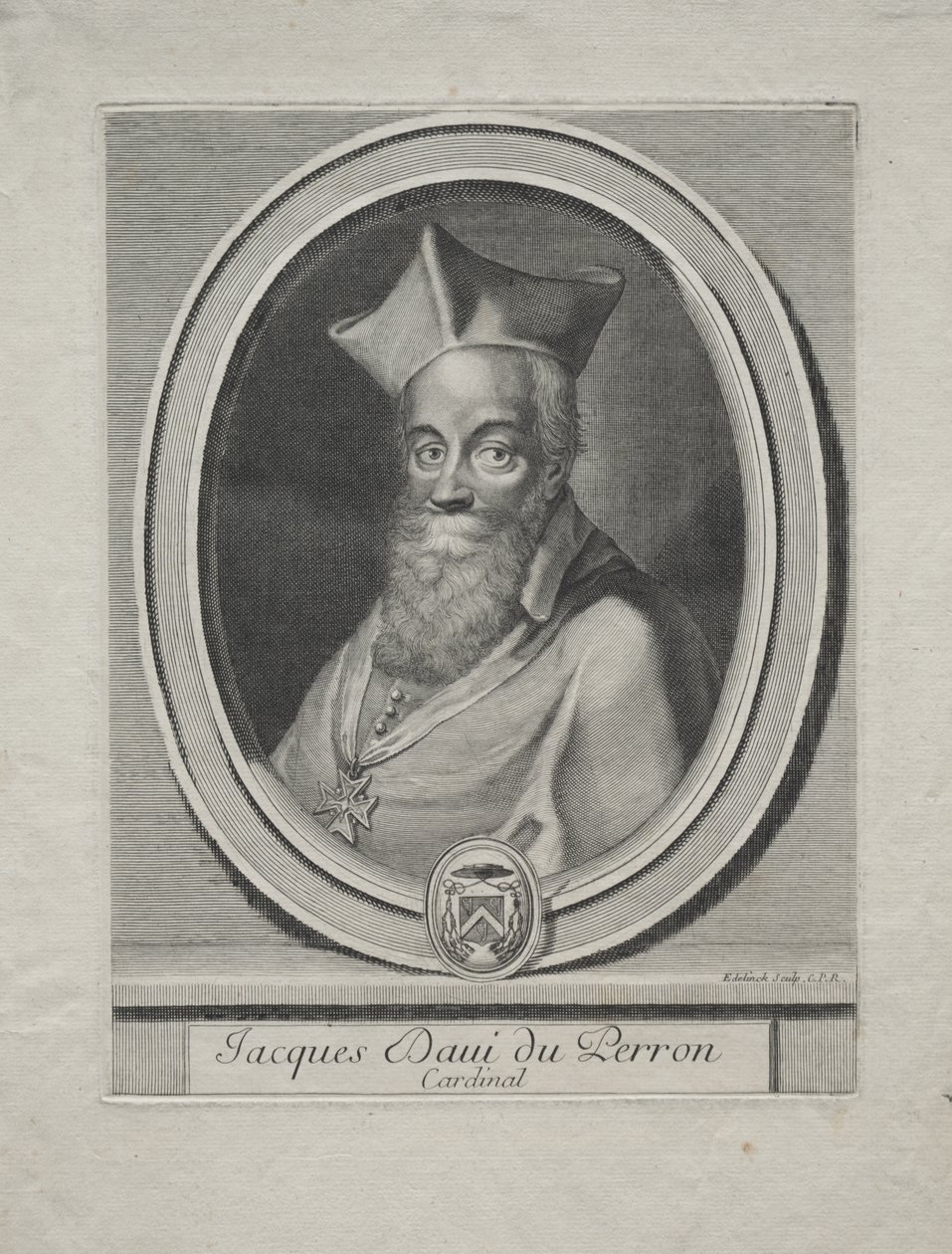 Cardinale Jaques Davey Duperron da Gérard Edelinck