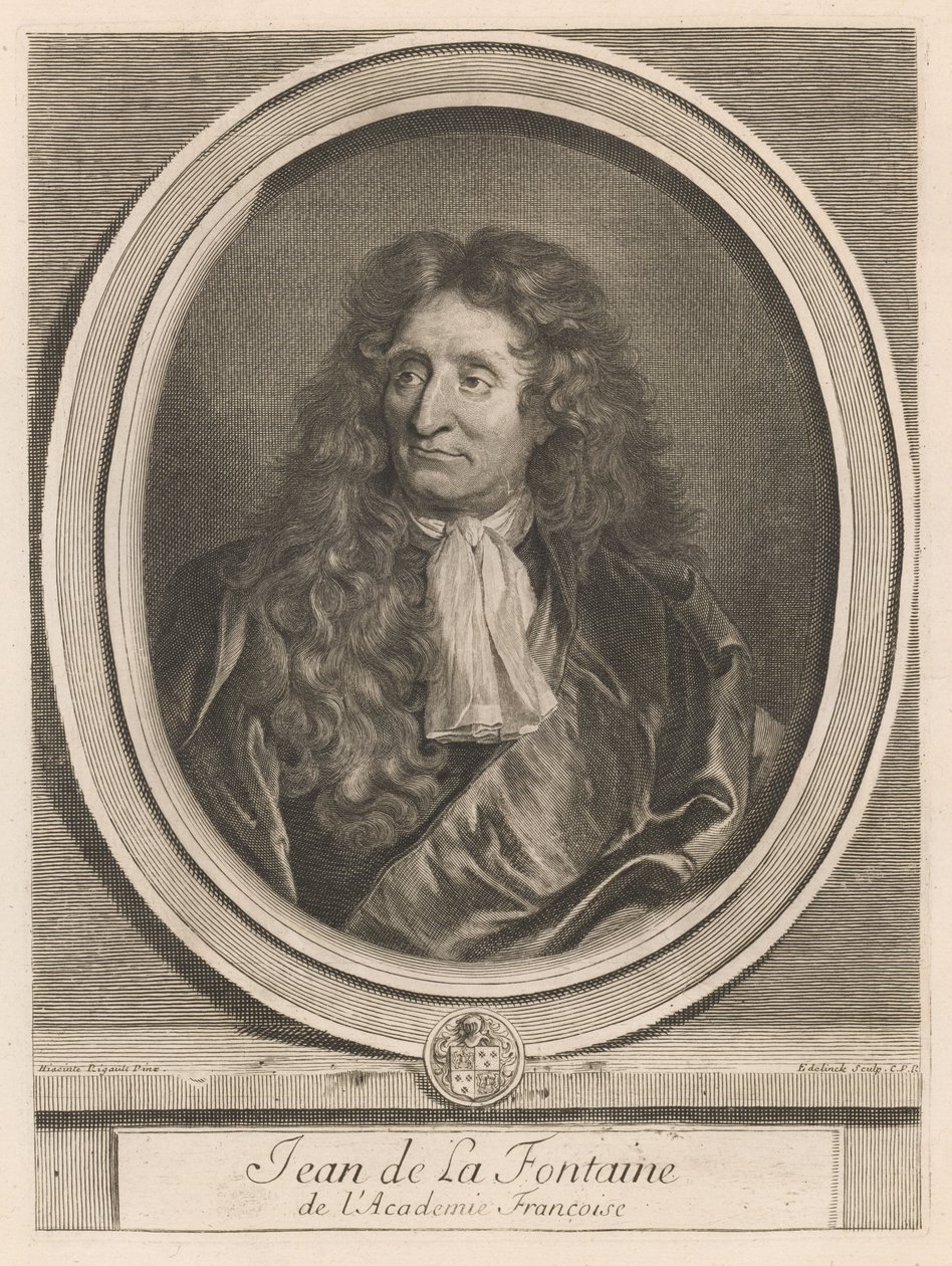 Jean de La Fontaine, dal libro Les hommes illustres..., vol. I, di Charles Perrault da Gérard Edelinck