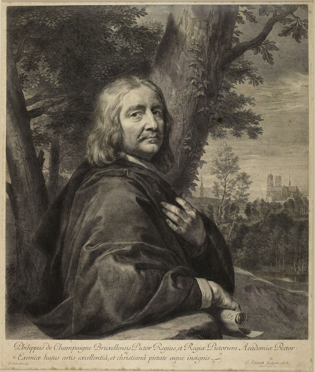 Philippe de Champaigne (Robert-Dumesnil VII, 239, n. 164, Stato I) da Gérard Edelinck