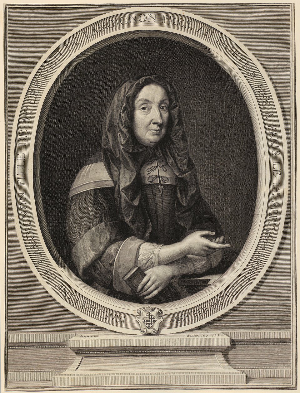 Ritratto di Madeleine de Lamoignon da Gérard Edelinck