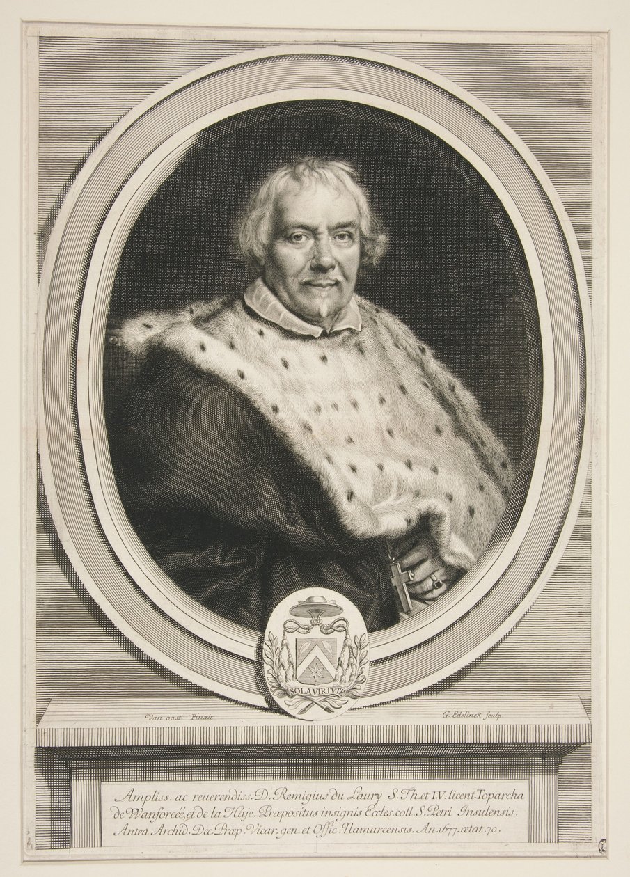 Remi Du Laury, rettore della St. Pierre di Lille da Gérard Edelinck