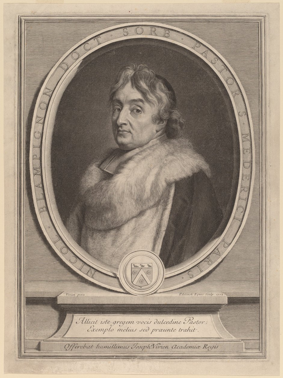 Nicolas de Blampignon da Gerard Edelinck after Joseph Vivien