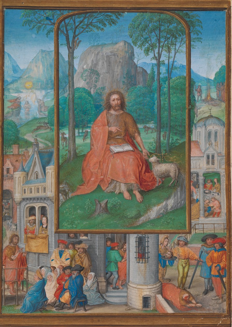 Manoscritto miniato con scene della vita di San Giovanni Battista da Gerard Horenbout