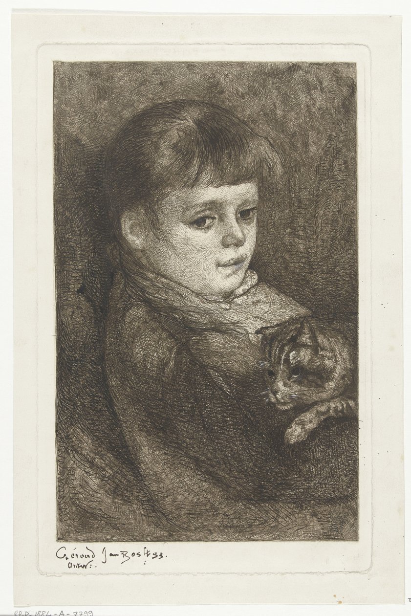 Ritratto di Eleonora Bos con gatto da Gerard Jan Bos (signed by artist)