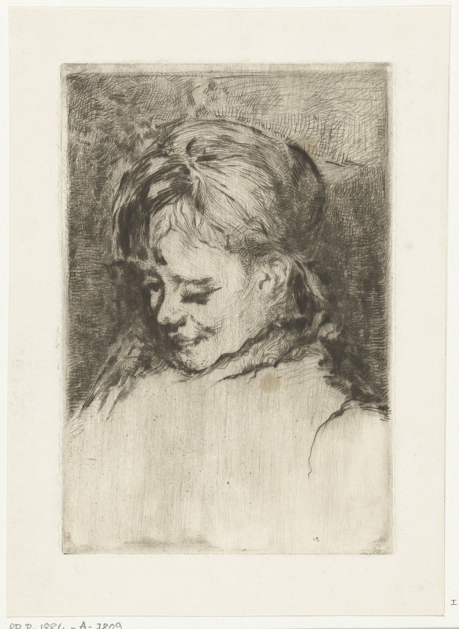 Ritratto di una ragazza, verso sinistra da Gerard Jan Bos