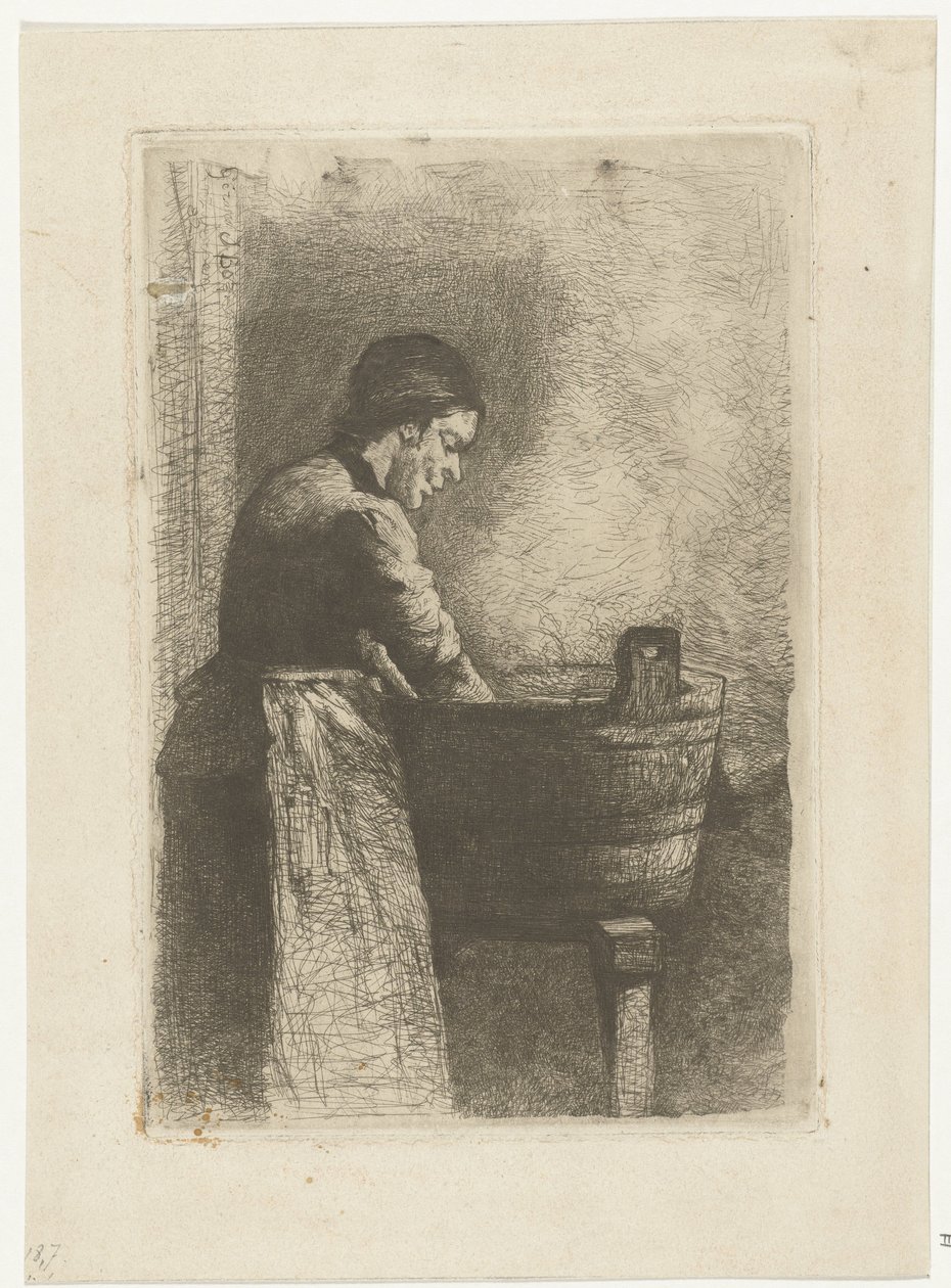 Donna presso una tinozza da Gerard Jan Bos