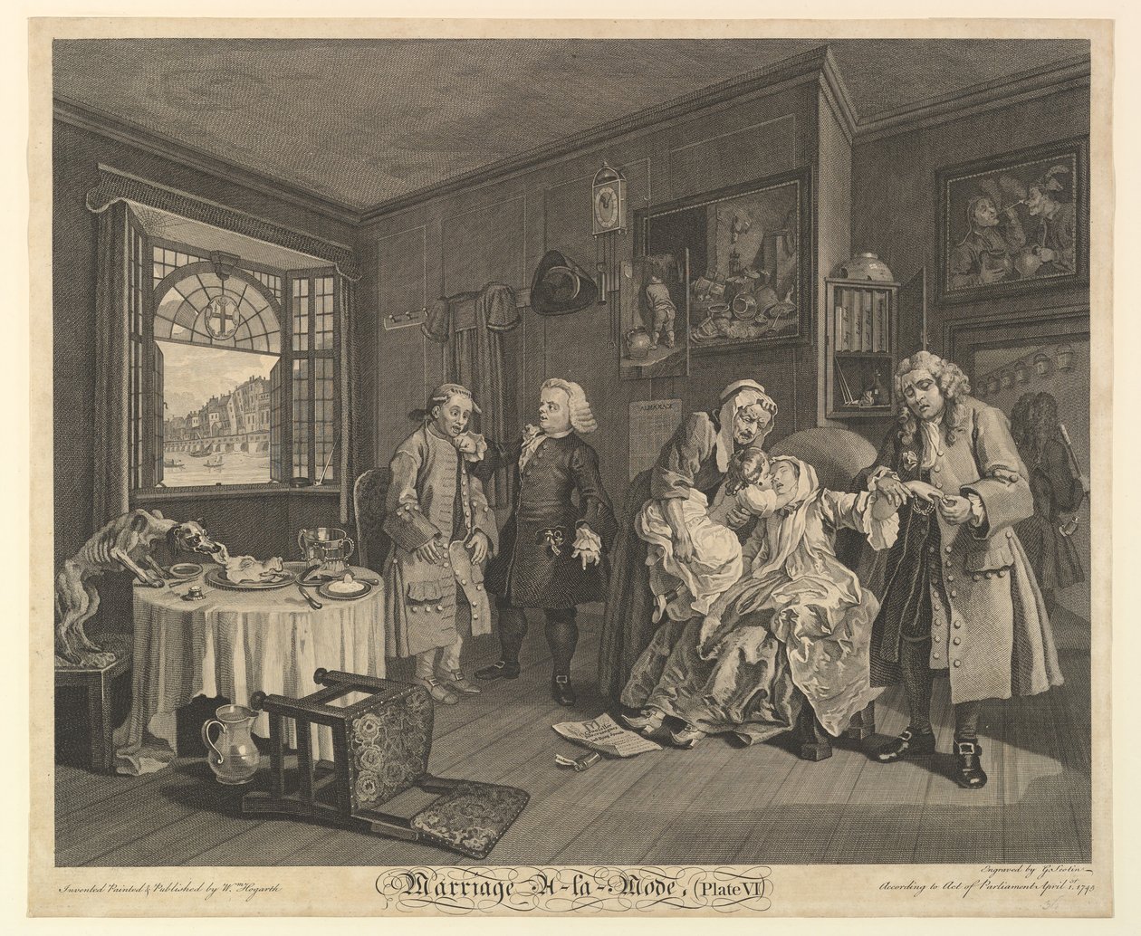 Il matrimonio alla moda, Tavola VI da Gerard Jean Baptiste Scotin