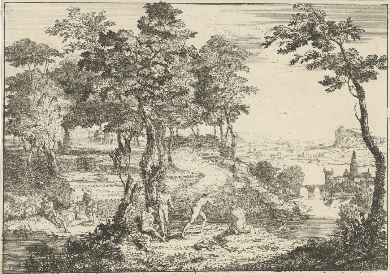 Paesaggio con bagnanti e pescatori da Gerard Melder