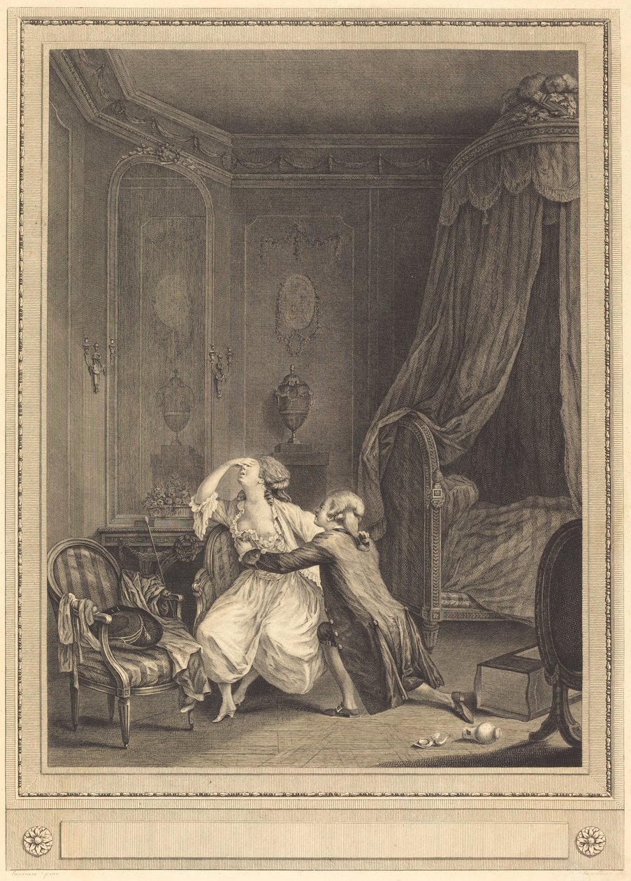 Il Pentimento Tardivo da Gerard Rene Le Vilain after Nicolas Lavreince