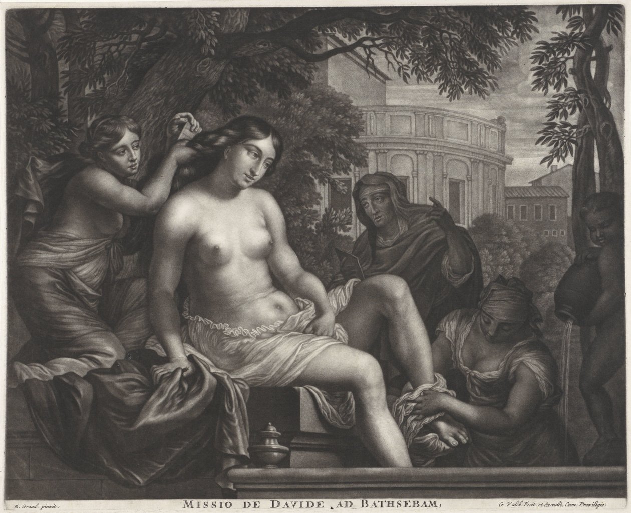 Betsabea riceve il messaggio di Davide da Gerard Valck