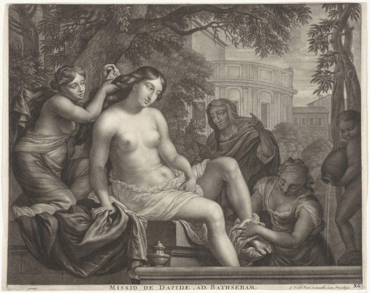Betsabea riceve il messaggio di Davide da Gerard Valck