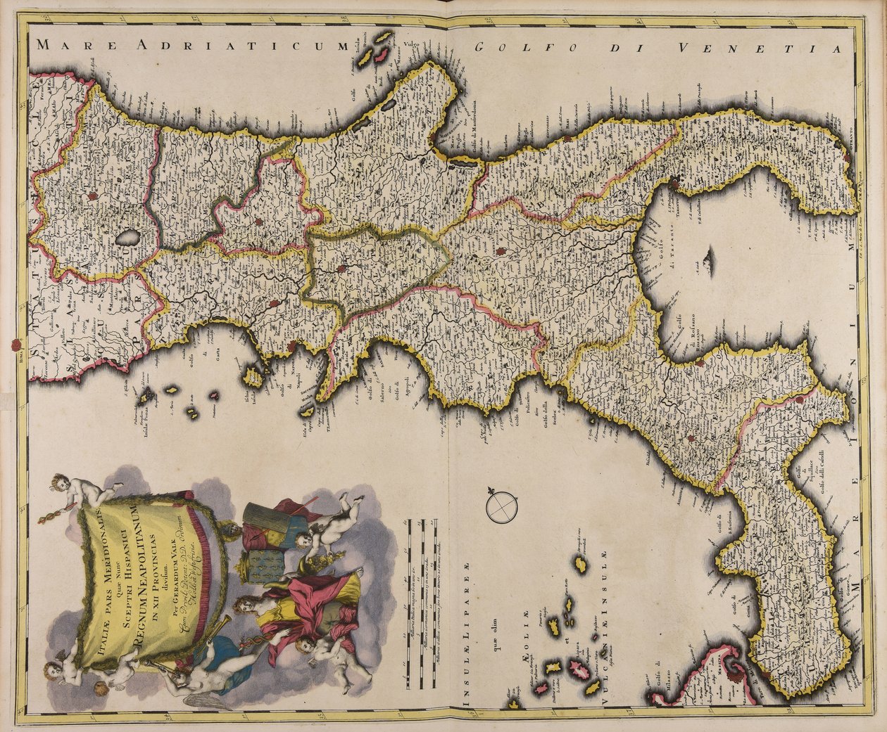 Italiae pars meridionalis quae nunc sceptri Hispanici regnum Neapolitanum in XII provincias divisum da Gerard Valck