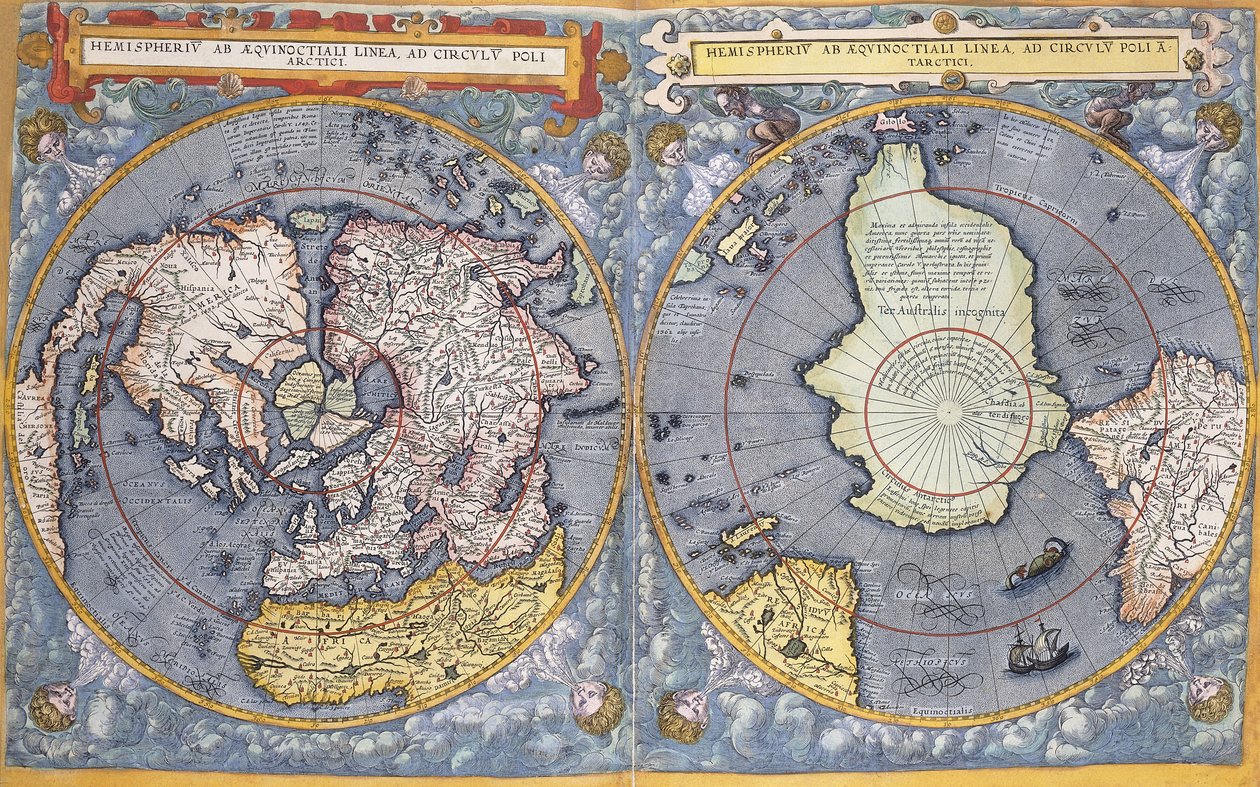 Poli Nord e Sud, 1593 da Gerard de Jode