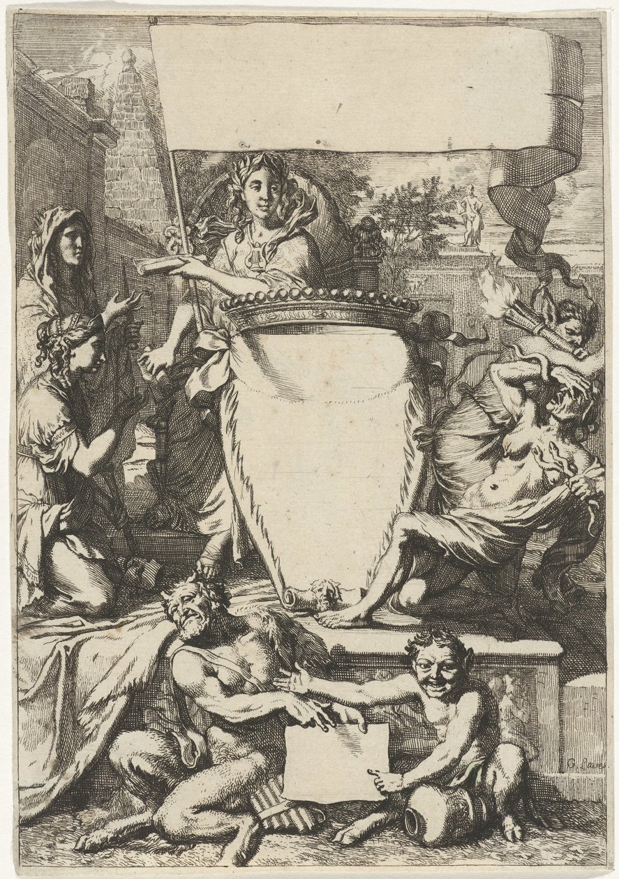 Cartiglio circondato da figure allegoriche da Gerard de Lairesse
