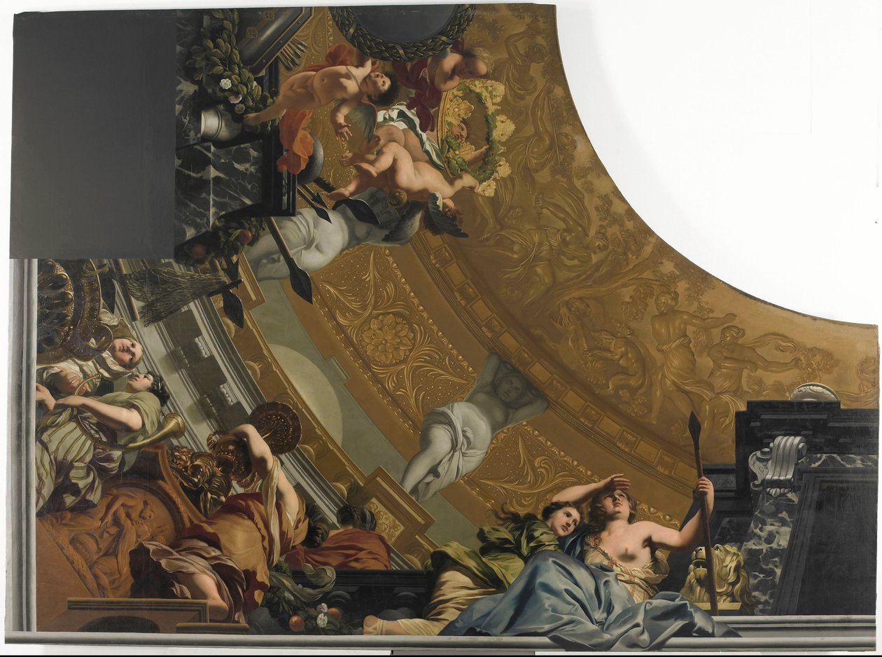 Parte (in basso a sinistra) di un affresco sul soffitto con Diana e le sue compagne da Gerard de Lairesse