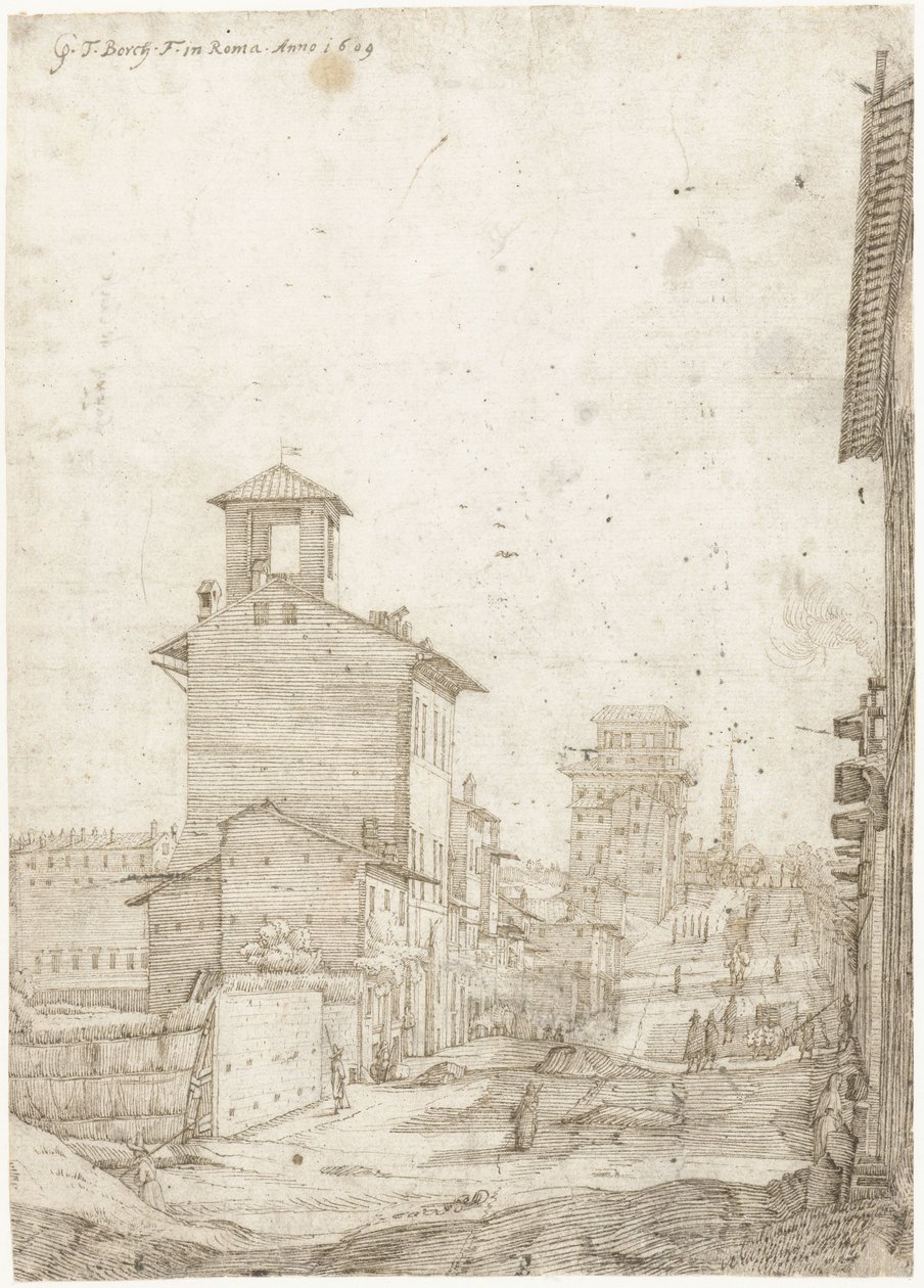 Veduta della Via Panisperna verso Santa Maria Maggiore, Roma da Gerard ter Borch