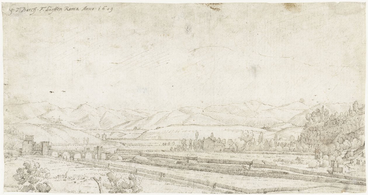 Paesaggio con il Ponte Milvio, fuori Roma da Gerard ter Borch