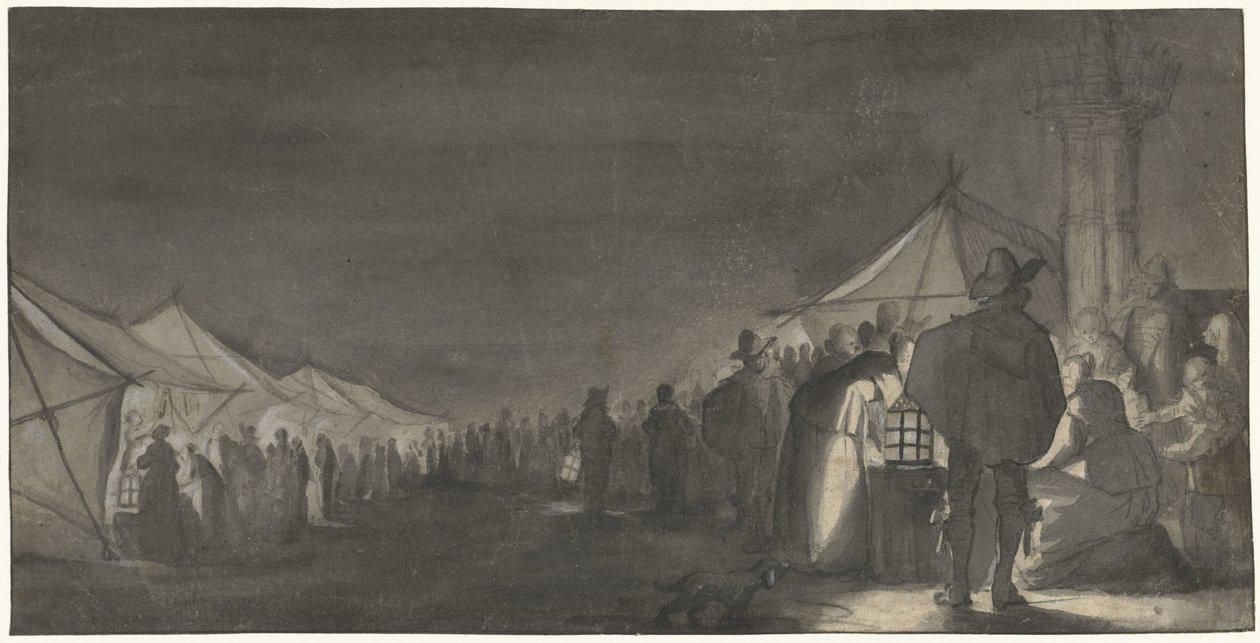 Il mercato del latte a Zwolle, di sera da Gerard ter Borch (II)